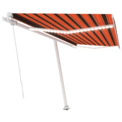 VIDAXL Auvent Manuel Rétractable Avec Led 400x350 Cm Orange Et Marron -VerdeLuxe 645a95cbf2a010.59145842