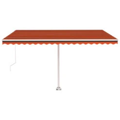 VIDAXL Auvent Manuel Rétractable Avec Led 400x350 Cm Orange Et Marron -VerdeLuxe 645a95cc04e245.09780472
