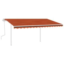 VIDAXL Auvent Manuel Rétractable Avec Led 4x3,5 M Orange Et Marron -VerdeLuxe 645a95cdbbf8c6.15662695