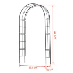 Nature Arche De Jardin Métal 229x38x113 Cm Noir -VerdeLuxe 645e2def39dc59.59035853