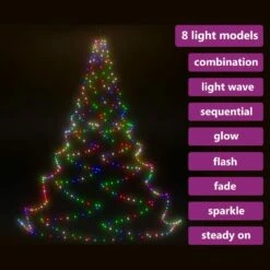 VIDAXL Arbre Mural Avec Crochet Métallique 720 Led Colorées 5 M -VerdeLuxe 645e86d752e521.19694852