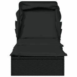 VIDAXL Transat Avec Toit Pliable Noir 213x63x97 Cm Résine Tressée -VerdeLuxe 645ecef57a5ab4.02476167
