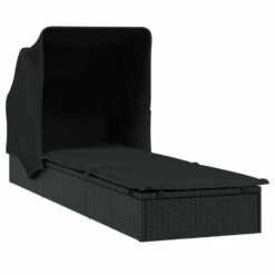 VIDAXL Transat Avec Toit Pliable Noir 213x63x97 Cm Résine Tressée -VerdeLuxe 645ecef57dbfd9.21130365