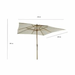 Parasol Droit Moana En Bambou Contreplaqué Et Tissu Beige Clair -VerdeLuxe 646229b581c584.24057892