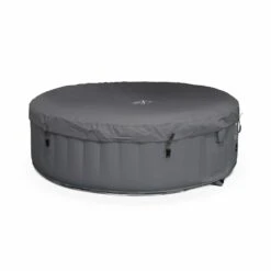 Spa Mspa Gonflable Rond – Glow 6 Gris - Spa Gonflable 6 Personnes Rond Avec Bande Led Intérieure. Système Anti-gel. Désinfection -VerdeLuxe 64627b8c535449.18313044