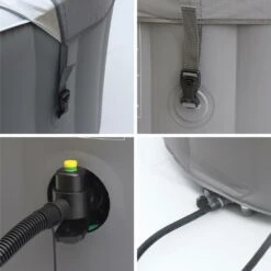 Spa Mspa Gonflable Rond – Glow 6 Gris - Spa Gonflable 6 Personnes Rond Avec Bande Led Intérieure. Système Anti-gel. Désinfection -VerdeLuxe 64627b8c5ab204.43050023