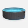 Spa Mspa Gonflable Rond – Glow 6 Gris - Spa Gonflable 6 Personnes Rond Avec Bande Led Intérieure. Système Anti-gel. Désinfection -VerdeLuxe 64627b8c5ec457.36417747