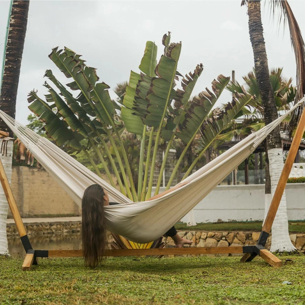 Toile De Hamac écru. 1 Personne. 100% Polycoton. 240x160cm 4 Toile De Hamac écru. 1 Personne. 100% Polycoton. 240x160cm – Image 2
