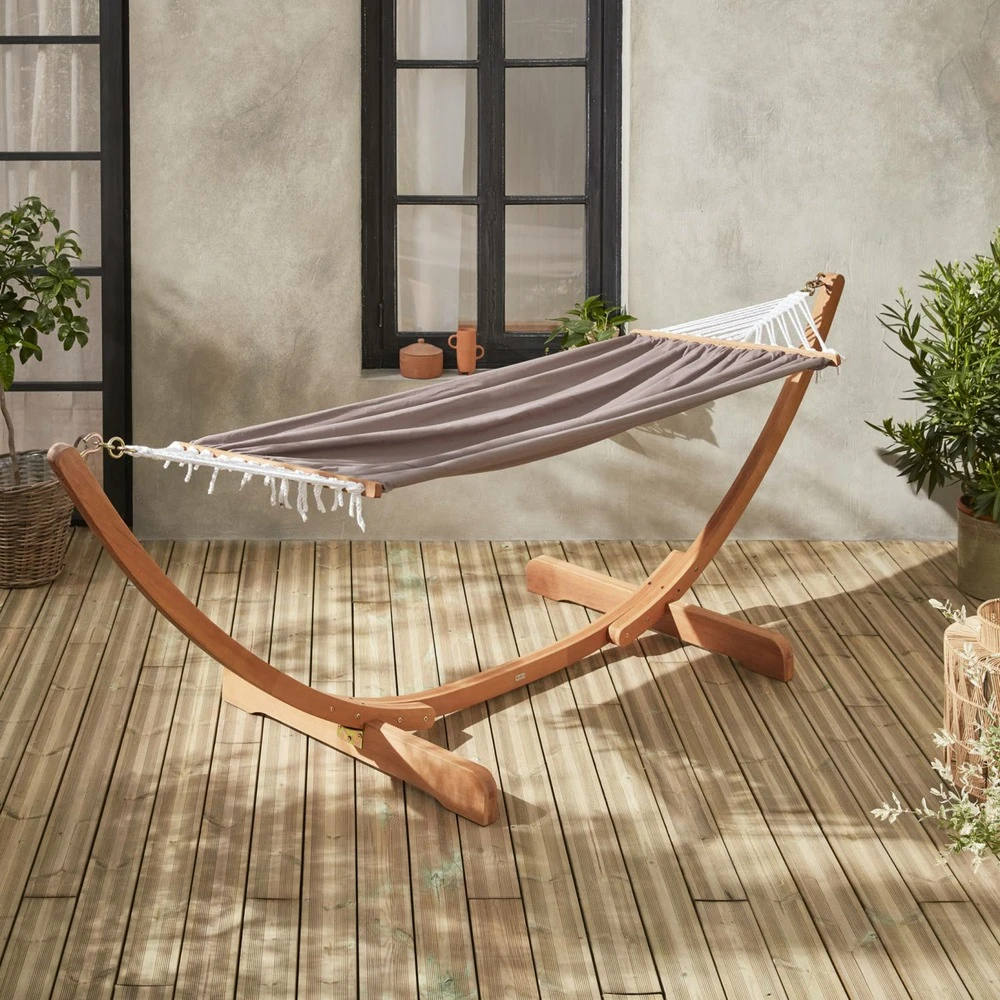 Hamac En Bois - Hamaca - Hamac 317x100cm Avec Toile En Coton 5 Hamac En Bois - Hamaca - Hamac 317x100cm Avec Toile En Coton – Image 3