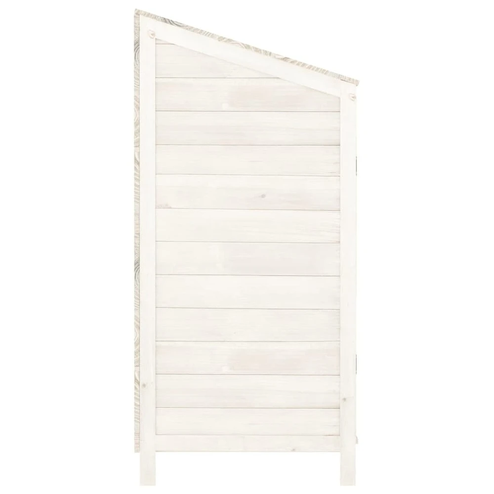 VIDAXL Remise De Jardin Blanc 102x52x112 Cm Bois De Sapin Solide 7 VIDAXL Remise De Jardin Blanc 102x52x112 Cm Bois De Sapin Solide – Image 5