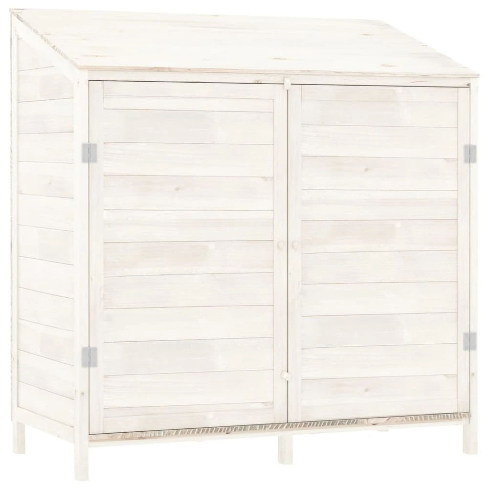 VIDAXL Remise De Jardin Blanc 102x52x112 Cm Bois De Sapin Solide 3 VIDAXL Remise De Jardin Blanc 102x52x112 Cm Bois De Sapin Solide
