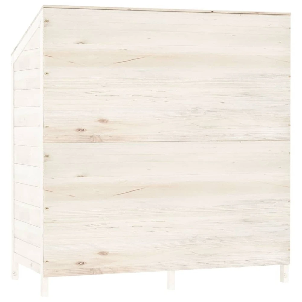 VIDAXL Remise De Jardin Blanc 102x52x112 Cm Bois De Sapin Solide 8 VIDAXL Remise De Jardin Blanc 102x52x112 Cm Bois De Sapin Solide – Image 6