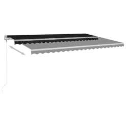 VIDAXL Auvent Automatique Capteur De Vent Et Led 500x350 Cm Anthracite -VerdeLuxe 64671607b3ff69.12813400