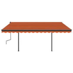 VIDAXL Auvent Automatique Rétractable Poteaux 4x3,5 M Orange Marron -VerdeLuxe 64671619d421c7.40791692