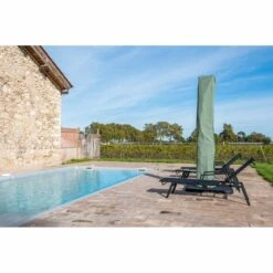 Parasol Déporté Sauge + Dalle Et Housse L400xh272xl300 - Gabin - Cezare -VerdeLuxe 646bb5da149428.97787814