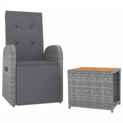 VIDAXL Ensemble De Salon De Jardin 2 Pcs Gris Poly Rotin Et Acacia -VerdeLuxe 646d143d506957.85723283