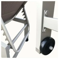 Baisao - Bain De Soleil Droit Textilène Aluminium - Inclinable Et Confortable - Léger Et Facile à Déplacer - Roulettes Arrière - -VerdeLuxe 646d14a5c98099.58532364