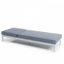 Ensemble Bain De Soleil Avec Tablette En Aluminium Blanc -VerdeLuxe 646e011fdb5639.99629113