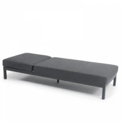 Lot De 2 Bains De Soleil Avec Tablettes En Aluminium Gris -VerdeLuxe 646e0120e0e432.00670413