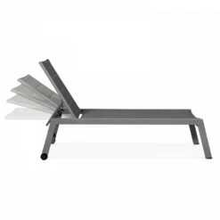 Lot De 2 Bains De Soleil En Aluminium Gris -VerdeLuxe 646e0128216089.82245625