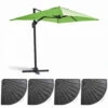 Parasol Déporté 2x3 M Et 4 Dalles Lestées Aluminium Vert -VerdeLuxe 646e58cd833ee5.62729563