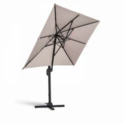 Parasol Déporté 2x3 M Et 4 Dalles Lestées Aluminium Taupe -VerdeLuxe 646e58e2e3a369.85815962