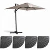 Parasol Déporté 2x3 M Et 4 Dalles Lestées Aluminium Taupe -VerdeLuxe 646e58e3238f59.74041903