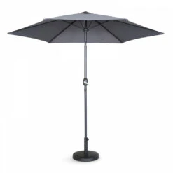 Parasol Droit Inclinable 3m Et 4 Dalles à Lester Remplissables Gris -VerdeLuxe 646e58f0e19850.78595361