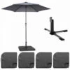 Parasol Droit Inclinable 3m Et 4 Dalles à Lester Remplissables Gris -VerdeLuxe 646e58f11f72c7.71848511
