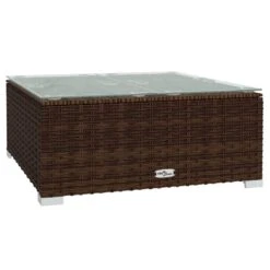 VIDAXL Salon De Jardin 3 Pcs Avec Coussins Résine Tressée Marron -VerdeLuxe 646f53332832e3.86590279