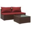 VIDAXL Salon De Jardin 3 Pcs Avec Coussins Résine Tressée Marron 2 VIDAXL Salon De Jardin 3 Pcs Avec Coussins Résine Tressée Marron -VerdeLuxe 646f53332c8ec1.69816659