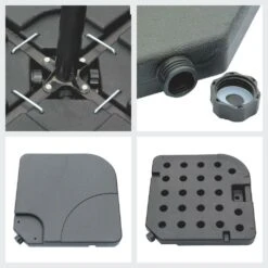 Oahu - Lot De 4 Dalles Carrées - Bases De Lestage Pour Parasol Pied En Croix - Remplissage Sable Ou Eau -VerdeLuxe 646f5505e508e0.85544281