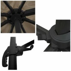 Oahu - Parasol Déporté Avec Housse De Rangement - Inclinable Rotatif Et Rabattable - Protection Uv - Ouverture Facile - Taupe 3x3m -VerdeLuxe 646f550a952333.95687803