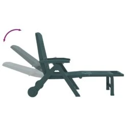 VIDAXL Chaise Longue Pliable Avec Roues Vert Pp -VerdeLuxe 6470a72d493e22.19174135
