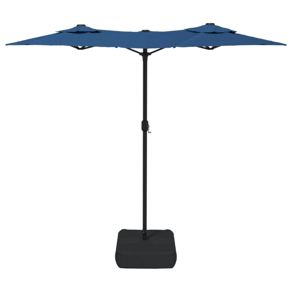 VIDAXL Parasol à Double Tête Avec Led Bleu Azuré 316x240 Cm 7 VIDAXL Parasol à Double Tête Avec Led Bleu Azuré 316x240 Cm – Image 5