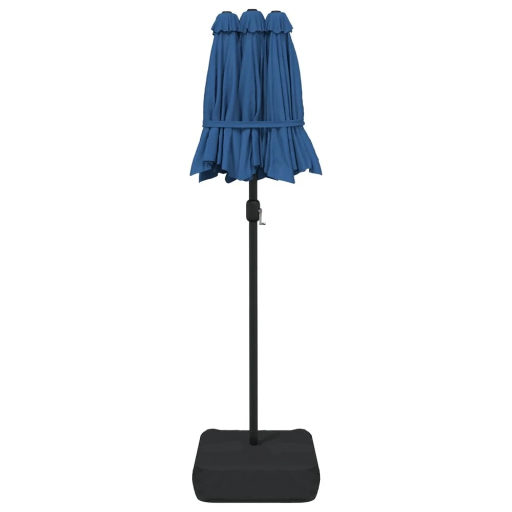 VIDAXL Parasol à Double Tête Avec Led Bleu Azuré 316x240 Cm 9 VIDAXL Parasol à Double Tête Avec Led Bleu Azuré 316x240 Cm – Image 7