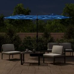 VIDAXL Parasol à Double Tête Avec Led Bleu Azuré 316x240 Cm 11 VIDAXL Parasol à Double Tête Avec Led Bleu Azuré 316x240 Cm -VerdeLuxe 6470a72f2685c3.07932582