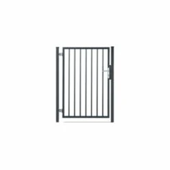 Portillon Barreaudé Acier Galvanisé Passage 1m Gris Anthracite H 1m20