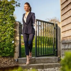 Portillon Barreaudé Acier Galvanisé Passage 1m Gris Anthracite H 1m20 -VerdeLuxe 64793f59878091.41909881