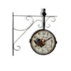 Horloge De Gare Ancienne Double Face Family Coq Fer Forge Blanc 24cm - Fer Forgé -VerdeLuxe 6479de21a4f6f1.19281357