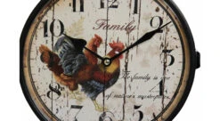 Horloge De Gare Ancienne Double Face Family Coq Fer Forge Blanc 24cm - Fer Forgé -VerdeLuxe 6479de21ae0564.64972383