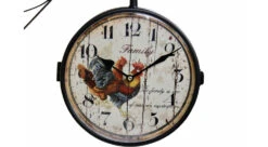 Horloge De Gare Ancienne Double Face Family Coq Fer Forge Blanc 24cm - Fer Forgé -VerdeLuxe 6479de21b2cff9.93661493
