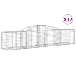 VIDAXL Paniers à Gabions Arqués 17 Pcs 300x50x60/80 Cm Fer Galvanisé