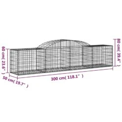 VIDAXL Paniers à Gabions Arqués 17 Pcs 300x50x60/80 Cm Fer Galvanisé -VerdeLuxe 647dd2f8a32c96.16277122