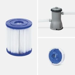 Piscine Tubulaire Hors Sol Vostok Gris Foncé Bestway. Rectangulaire 4x2m Avec Pompe. Filtre à Cartouche. Diffuseur Et échelle -VerdeLuxe 647ecfb577bf21.01680608