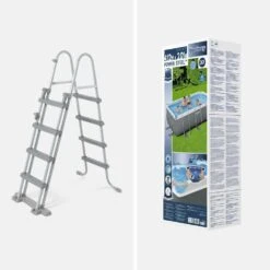 Piscine Tubulaire Hors Sol Vostok Gris Foncé Bestway. Rectangulaire 4x2m Avec Pompe. Filtre à Cartouche. Diffuseur Et échelle -VerdeLuxe 647ecfb5852f92.17030596