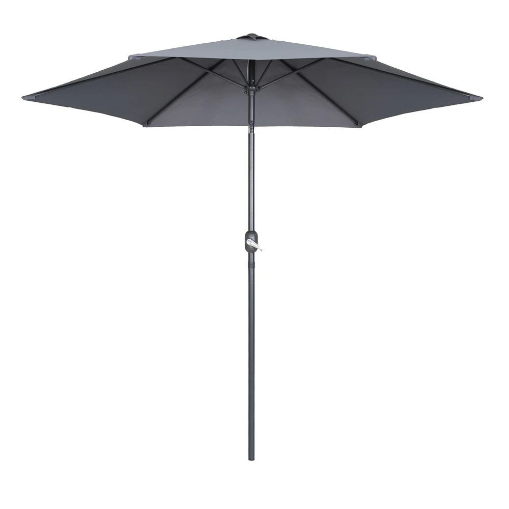 Parasol Droit Inclinable 3m Et 4 Dalles Lestées Aluminium Gris 4 Parasol Droit Inclinable 3m Et 4 Dalles Lestées Aluminium Gris – Image 2