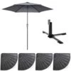 Parasol Droit Inclinable 3m Et 4 Dalles Lestées Aluminium Gris -VerdeLuxe 6480223dd4a479.29718758