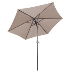 Parasol Droit Inclinable 3m Et 4 Dalles Lestées Aluminium Taupe -VerdeLuxe 6480224d44bf71.58976185