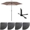 Parasol Droit Inclinable 3m Et 4 Dalles Lestées Aluminium Taupe -VerdeLuxe 6480224d534839.76608841